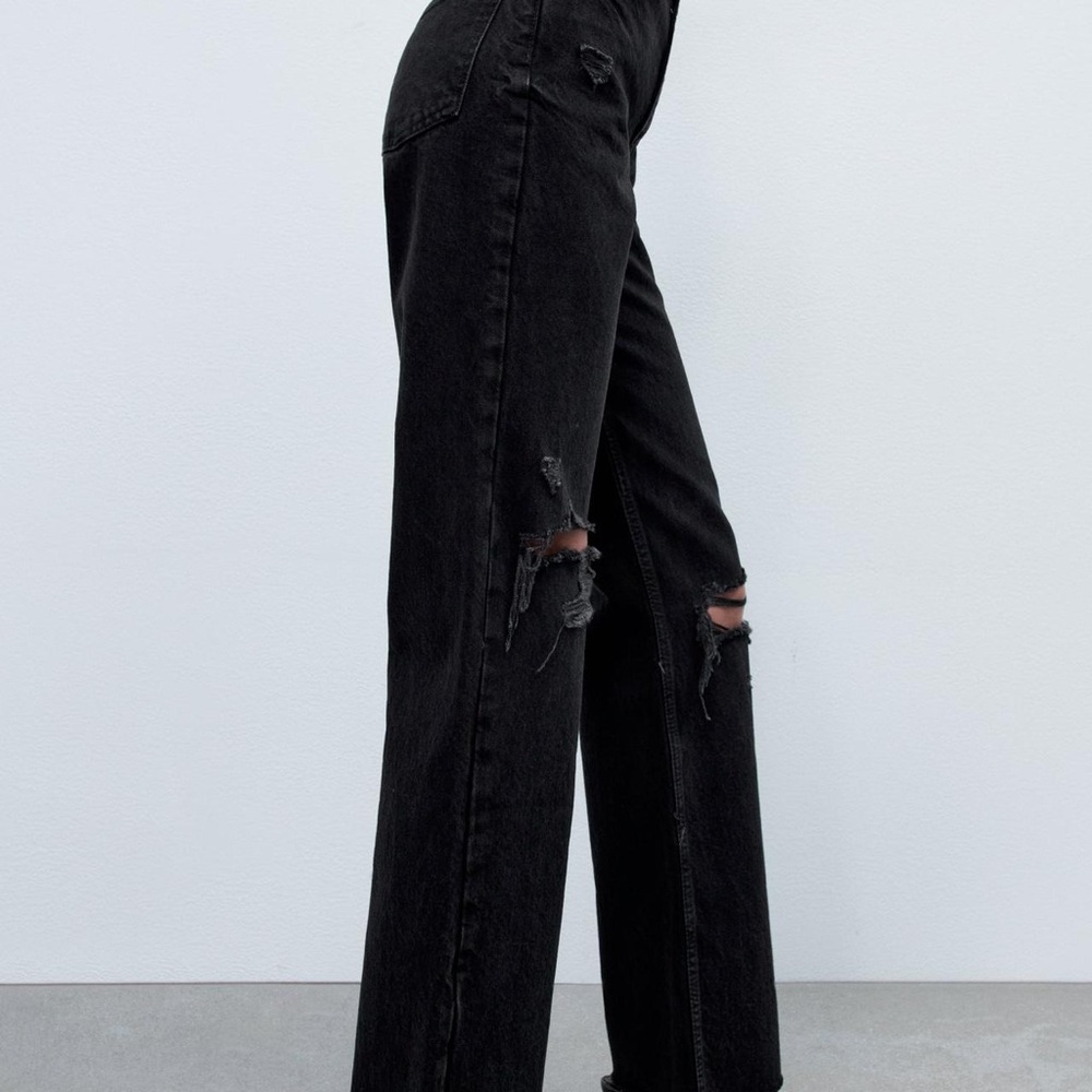 ZARA Ripped Wide Leg Jeans - Picture 7 of 13